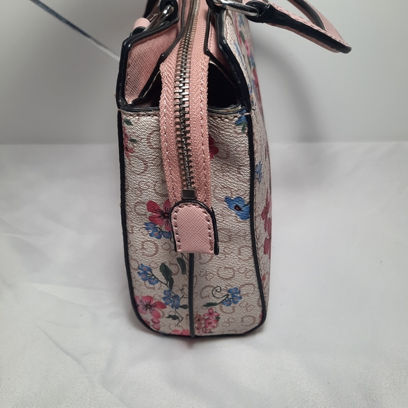GUESS Purse Rose Multi Meera Hand Bag Flower Bag Beige Pink - Picture 4 of 14